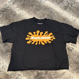 Nickelodeon crop Tee with Vibrant Orange Logo
